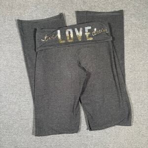 Y2K Iconic Foldover Sequin Spellout Yoga Pants US W size S